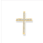 Diamond Necklaces Pendants: 9ct Yellow Gold Diamond Cross (Pendant Only)