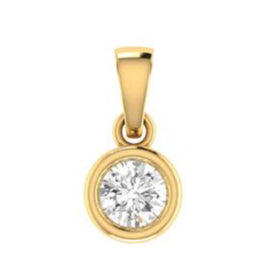 18ct Yellow Gold Bezel Set Diamond Pendant (*Chain Not Included)