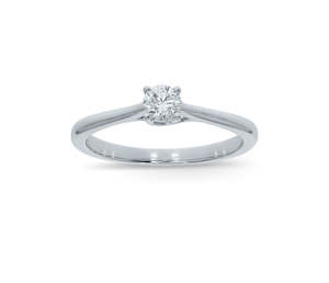 Diamond Rings: 9Ct White Gold Diamond Solitaire Ring