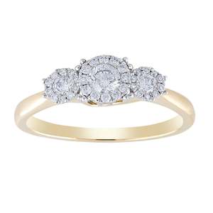 9Ct Yellow Gold Diamond Ring