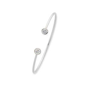 Sterling Silver CZ Bangle