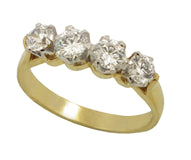 All Jewellery: 18Ct Yellow Gold Four Diamond Ring