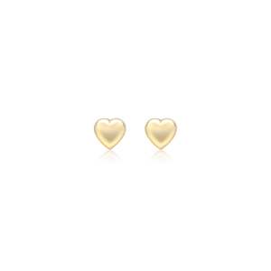 9Ct Yellow Gold Dainty Heart Stud Earrings