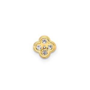 9Ct Yellow Gold And Diamond Flower Pendant