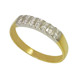 All Jewellery: 9ct Yellow Gold Double Row Channel Set Ring