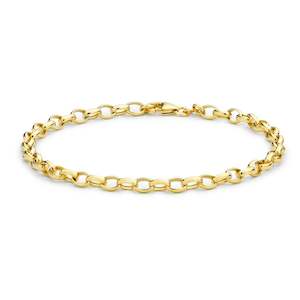 9Ct Yellow Gold Oval Belcher Bracelet