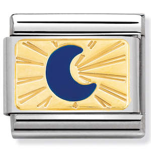 NOM-030284 43 Steel with 18ct Yellow Gold Enamel Blue Moon