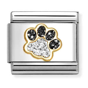 Childrens Jewellery: Nom-030220 22 18ct Yellow Gold Glitter Paw Print