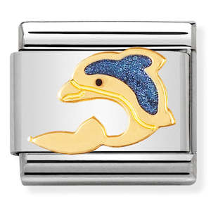 NOM-030213 01 Steel 18ct Yellow Dolphin