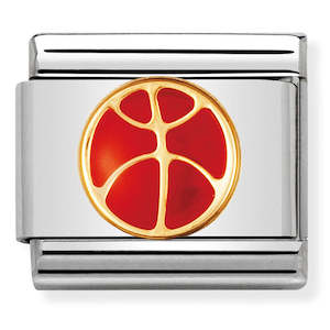 Nom-030203 08 Steel, Enamel & 18Ct Gold (Basketball)