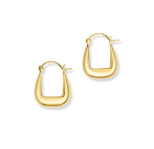 Bijoux U Shaped Hoop Yellow Gold Plate Earrings