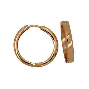 9ct yellow gold silver bonded huggie earrings