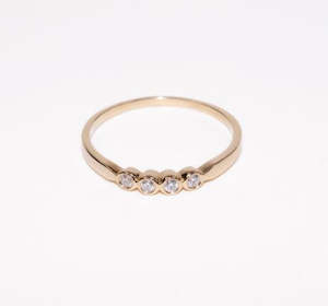 All Jewellery: 9Ct Yellow Gold Bezel Set Diamond Ring