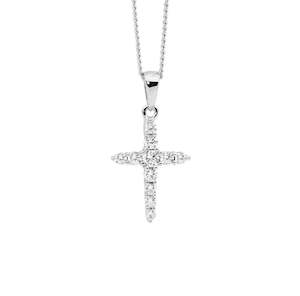 Sterling silver Cubic Zirconia Cross Pendant