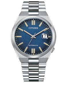 Citizen: Mens Citizen Automatic Watch With Blue Face