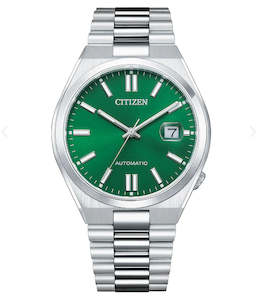 Mens Citizen Automatic Watch With Green Face