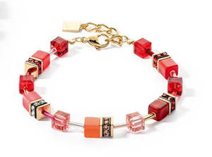 Coeur De Lion: Coeur De Lion Bracelet With Red Orange And Pink