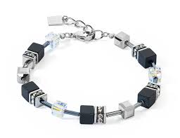 Coeur De Lion: Couer De Lion Onyx Geo Cube Bracelet