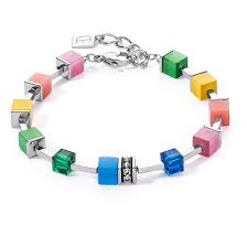 Coeur De Lion: Coeur De Lion Mult Coloured Geo Cube Bracelet