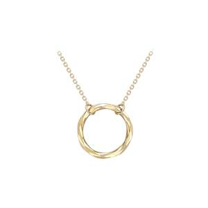 9Ct Yellow Gold Twist Circle Pendant