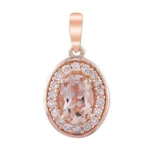 Rose Gold Morganite And Diamond Pendant