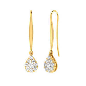 Yellow Gold Diamond Drop Earrings