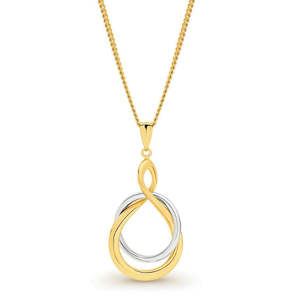 Christmas 2022 Collection: 9Ct White and Yellow Gold Silver Bonded Twist Pendant