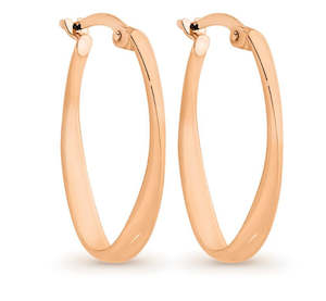 9Ct Rose Gold Silver Bonded Twist Hoop Earrings