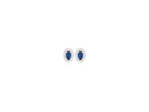 Sterling Silver Nano Sapphire And CZ Earrings