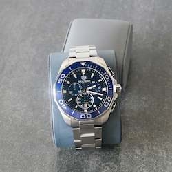 Tag Heuer, Aquaracer, Quartz Chronograph, Blue dial, 43mm, CAY111b.BA0927