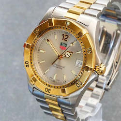 Watch: Tag Heuer 2000 Professional, Yellow Gold & Stainless-Steel case with silver dial