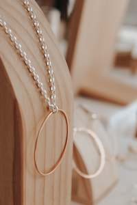 Necklaces: View of the World Necklace - 24k gold plate and sterling silver