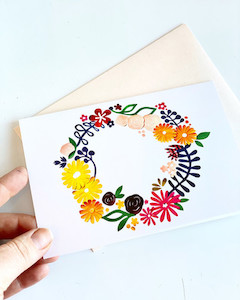 Floral composition - wreath - blank card tinch-html5