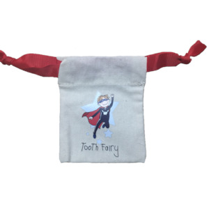 Superhero tooth fairy (bag and receipt)