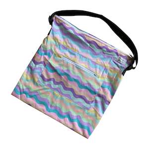 Large Wet Bags: Sherbet Waves - 'The Square' (crossbody wet bag)