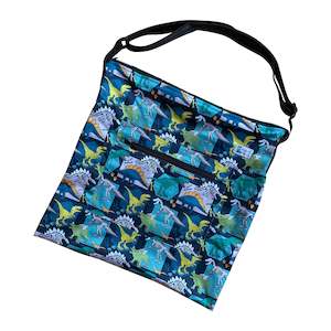 Large Wet Bags: Dinosaurs - 'The Square' (crossbody wet bag)