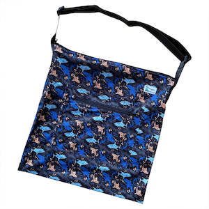 Large Square: Sharks 'The Square' (crossbody wet bag)