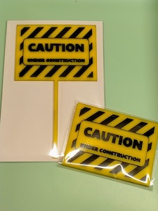 Caution Under Construction cake topper