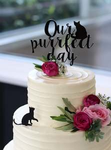 Craft material and supply: Our purrfect Day cake topper