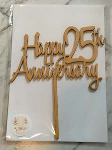 Happy 25th Anniversary cake topper