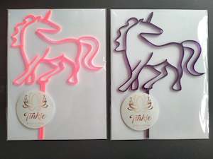 Unicorn hand drawn cake topper