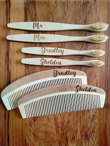 Bamboo Comb Name Engraved