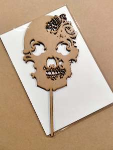 Skull Cake Topper - MDF wood