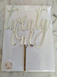 Twenty One (script font 15cm) cake topper