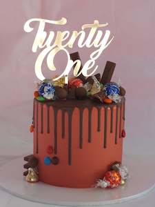 Twenty One (bold) cake topper