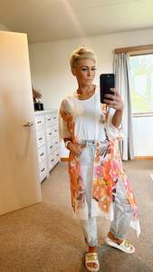 Womenswear: Floral print kimono kaftan