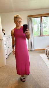 Womenswear: Knit fuschia maxi dress