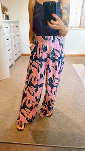 Cara print wide leg tailored pants