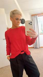 Womenswear: Refuge red lightweight knit jumper