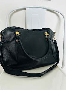 Double handle with buckle detail & long strap tote bag